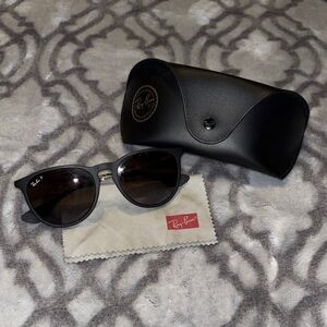 Ray-Ban Black Polarized Erika Sunglasses with Case
